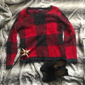 Buffalo Plaid Red and Grey Sweater🍁❄️
